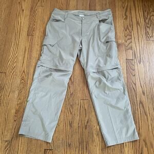 Columbia Silver Ridge Convertible Cargo Hiking Pants Shorts UPF Beige Mens 40